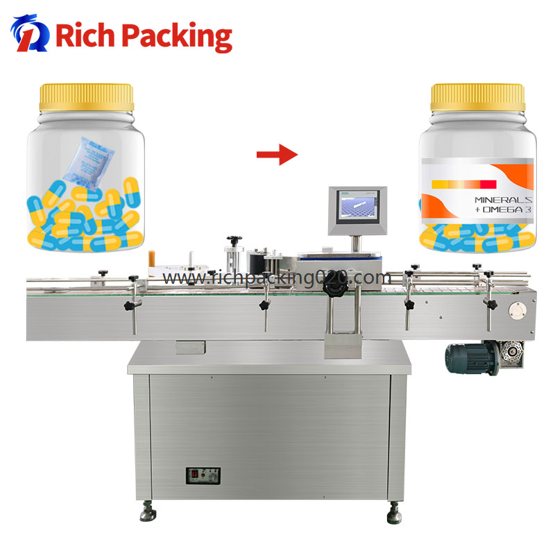 CE cGMP High Speed 200 Bottles/Min Automatic Bottle Labeling Machine Counting Production Machine Line