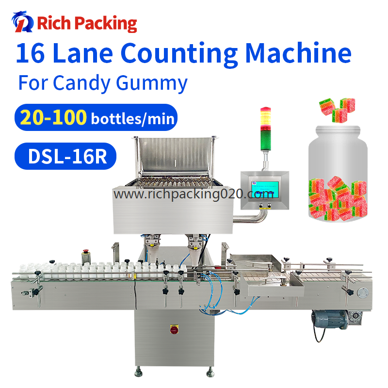 DSL 16 Lane Electronic Automatic Patented Soft Candy Pectin Gummy Bear Counting Machine