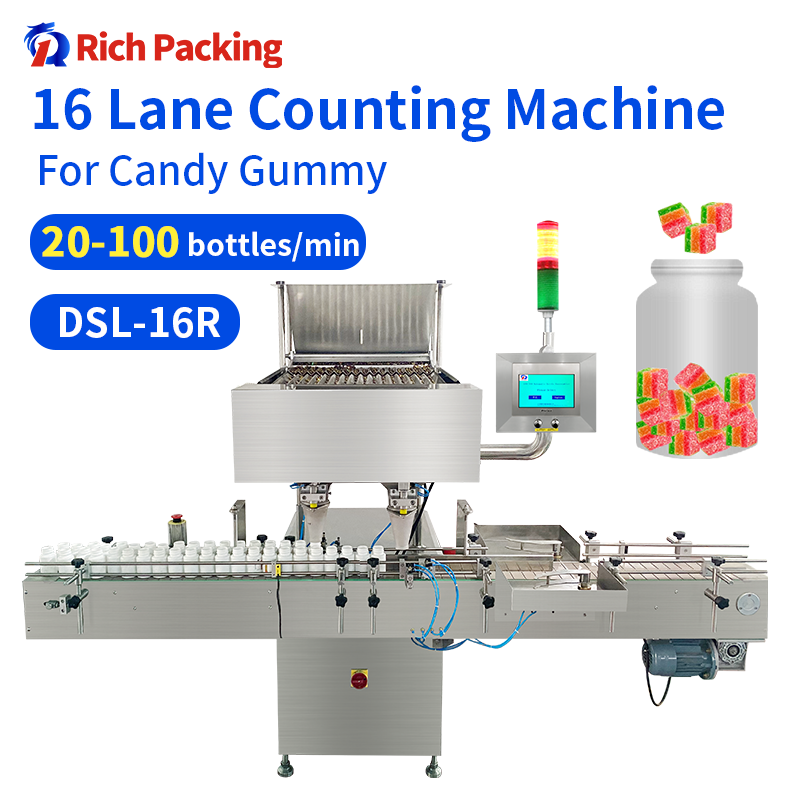 DSL 16 Lane Electronic Automatic Patented Soft Candy Pectin Gummy Bear Counting Machine