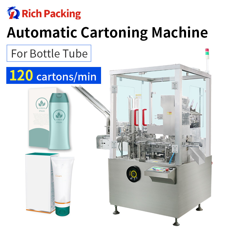 ZH-120L Automatic Carton Box Packing Machine For Cosmetic Skincare Bottle Tube Facial Cleanser