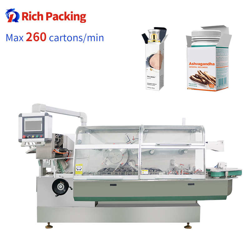 ZH-260 Fully Automatic Carton Packaging Sachet Blister Bottle Tube Cartoning Machine